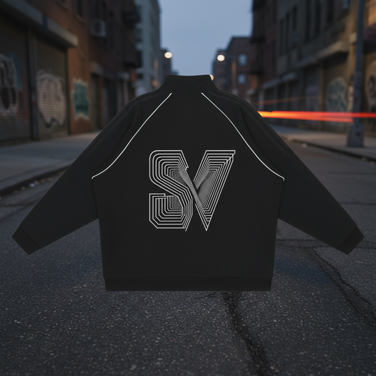 Reflection Striped Raglan Sleeve Jacket