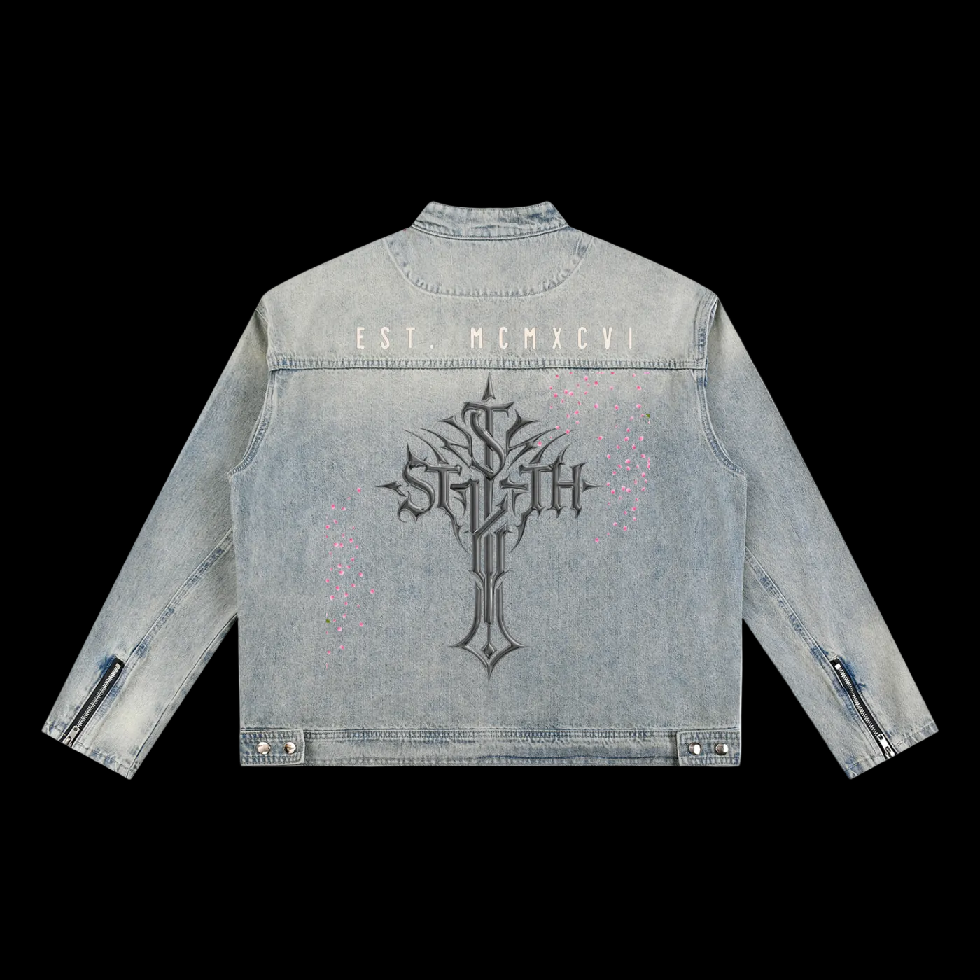 Vintage Wash Zip Denim Jacket