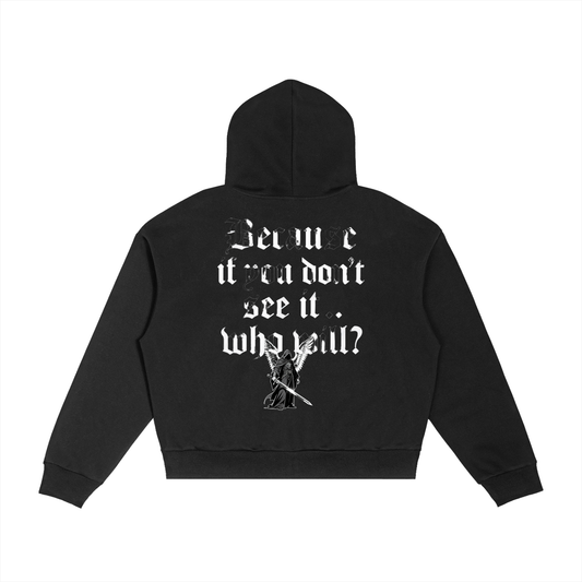 Contrast Plaid Boxy Zip Hoodie