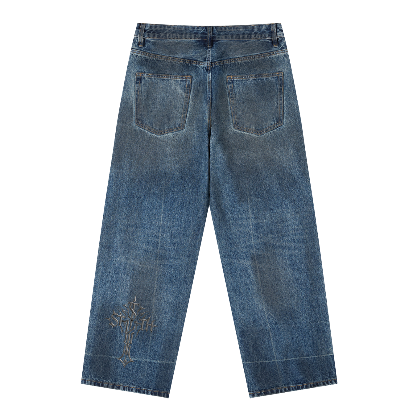 Vintage Wash Baggy Denim Jeans