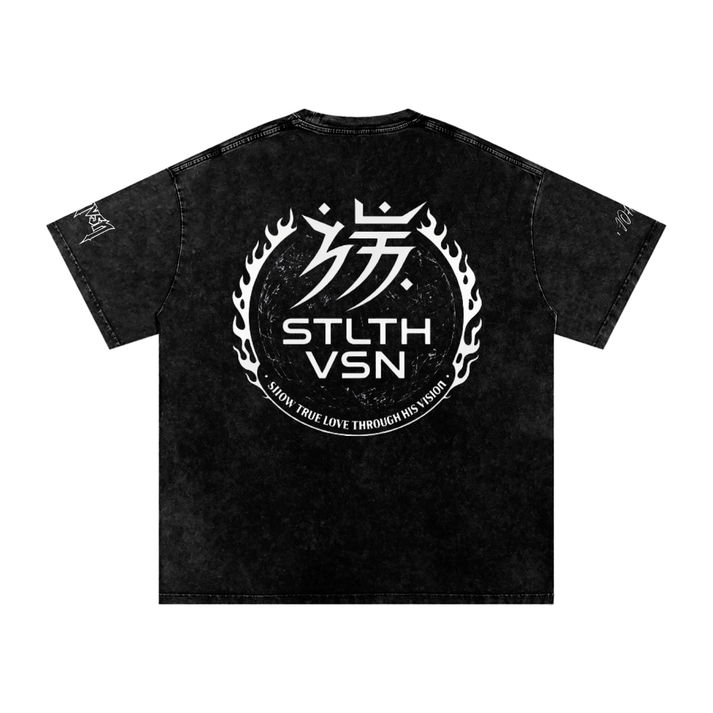 Snow Washed Oversized Cotton T-Shirt
