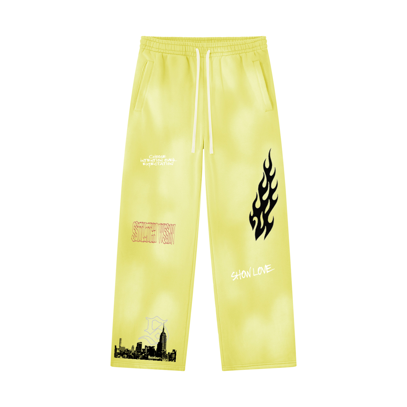 Unisex Sunfade Wide Leg Fleece Sweatpants