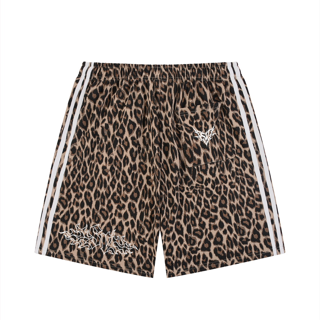 Unisex Leopard Drawstring Shorts