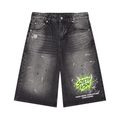 Men’s Vintage Wash Wide Leg Denim Shorts
