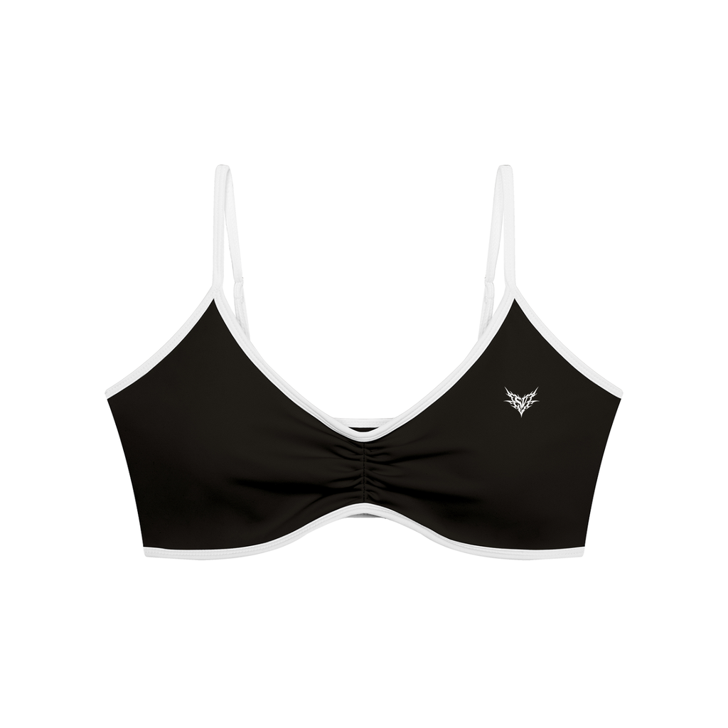 001 Women's Color Block Ruched V-Neck Sports Bra
