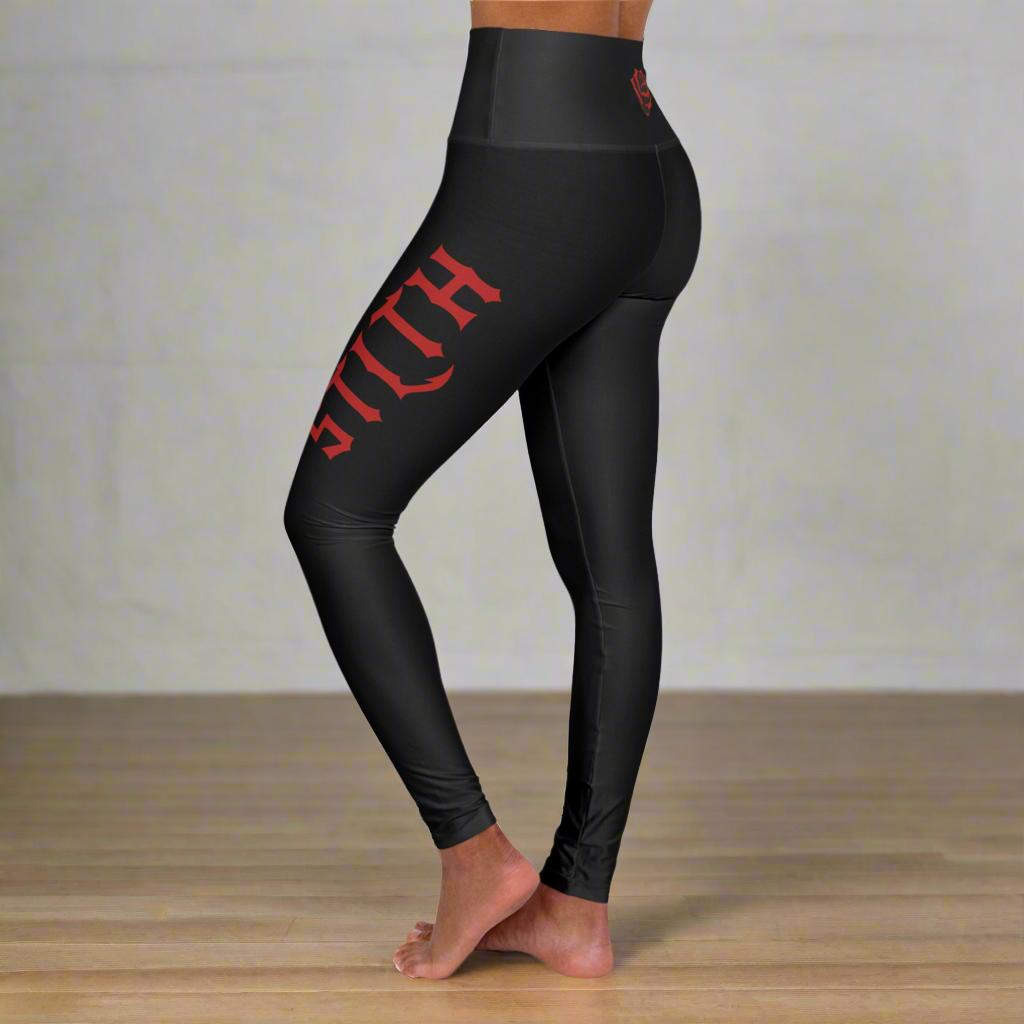 "Rose from Concrete" High Waisted Yoga Leggings