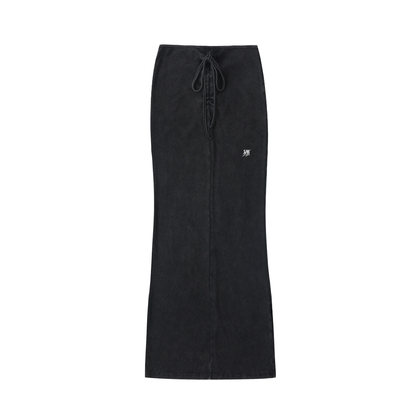 Dyed Washed Drawstring Maxi Skirt