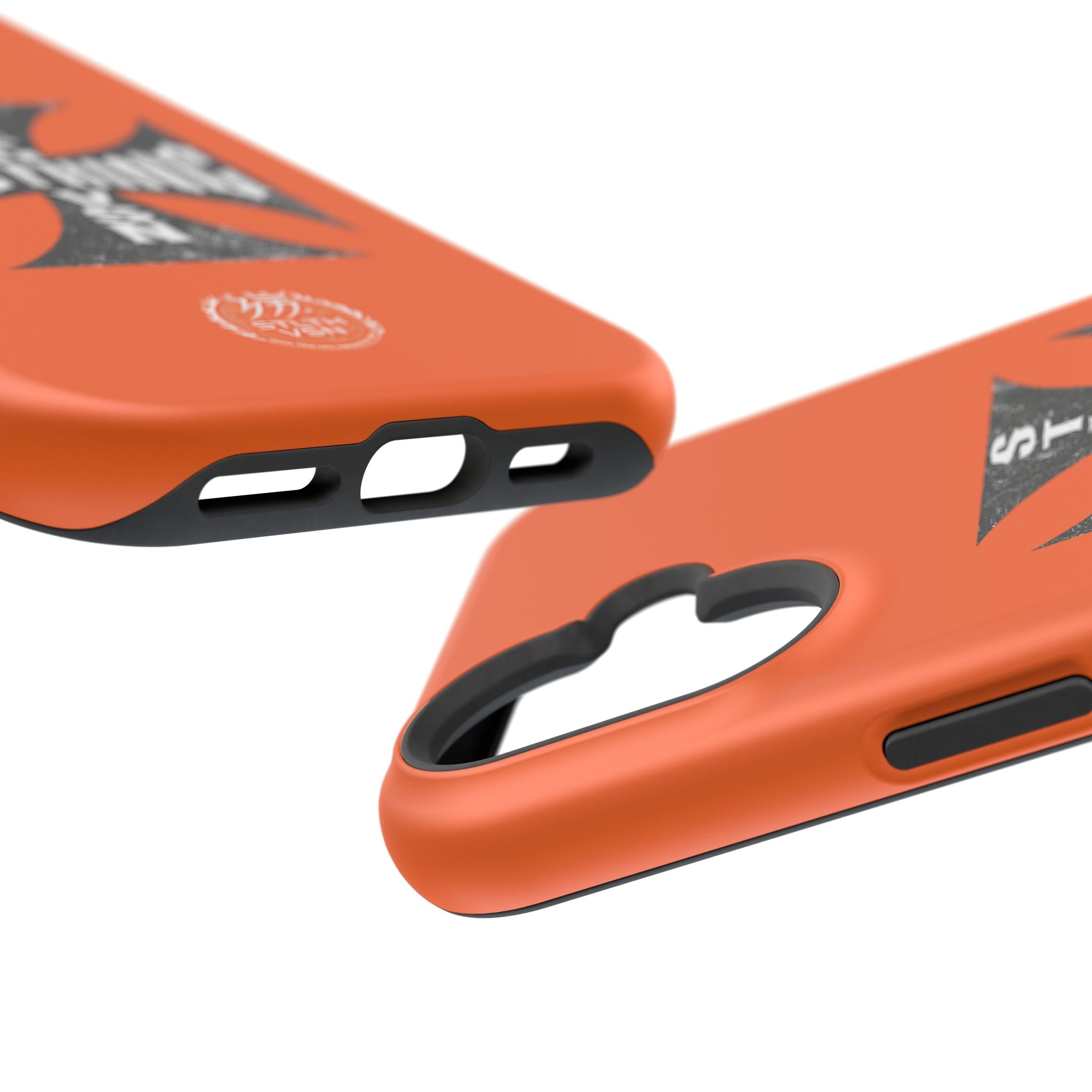 Phone Case — Orange Magnetic Impact-Resistant Case with Bold Cross Logo