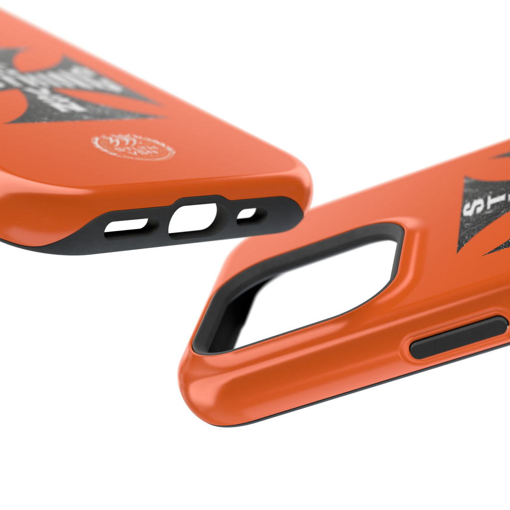 Phone Case — Orange Magnetic Impact-Resistant Case with Bold Cross Logo