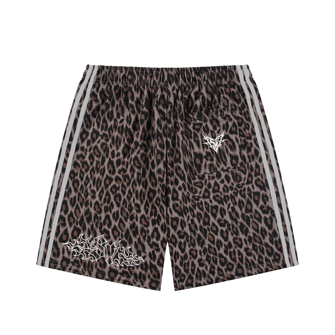 Unisex Leopard Drawstring Shorts