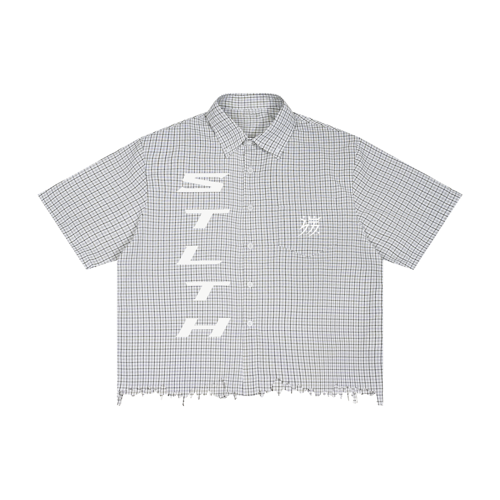 SVDP Unisex Distressed Plaid Boxy Shirt