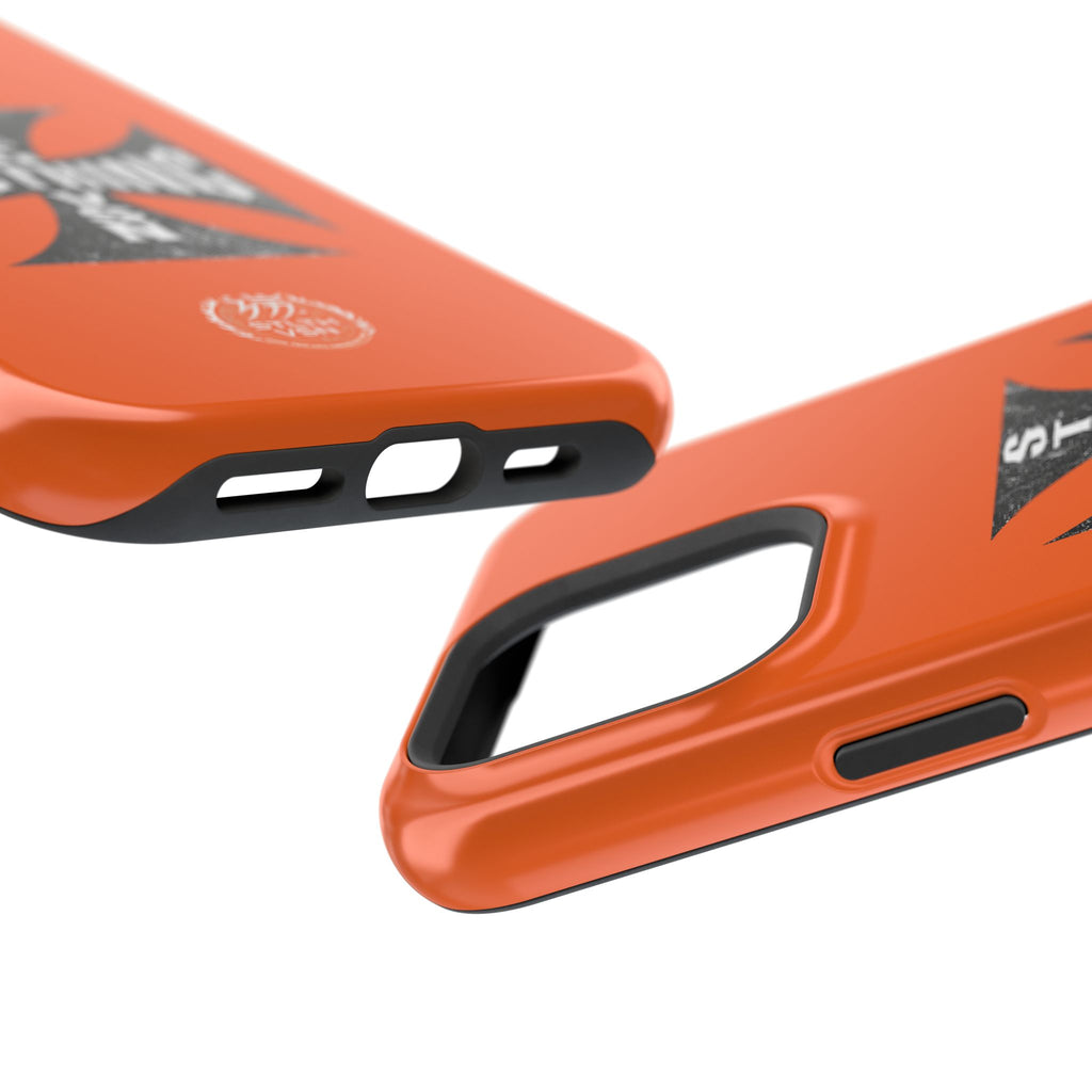 Phone Case — Orange Magnetic Impact-Resistant Case with Bold Cross Logo