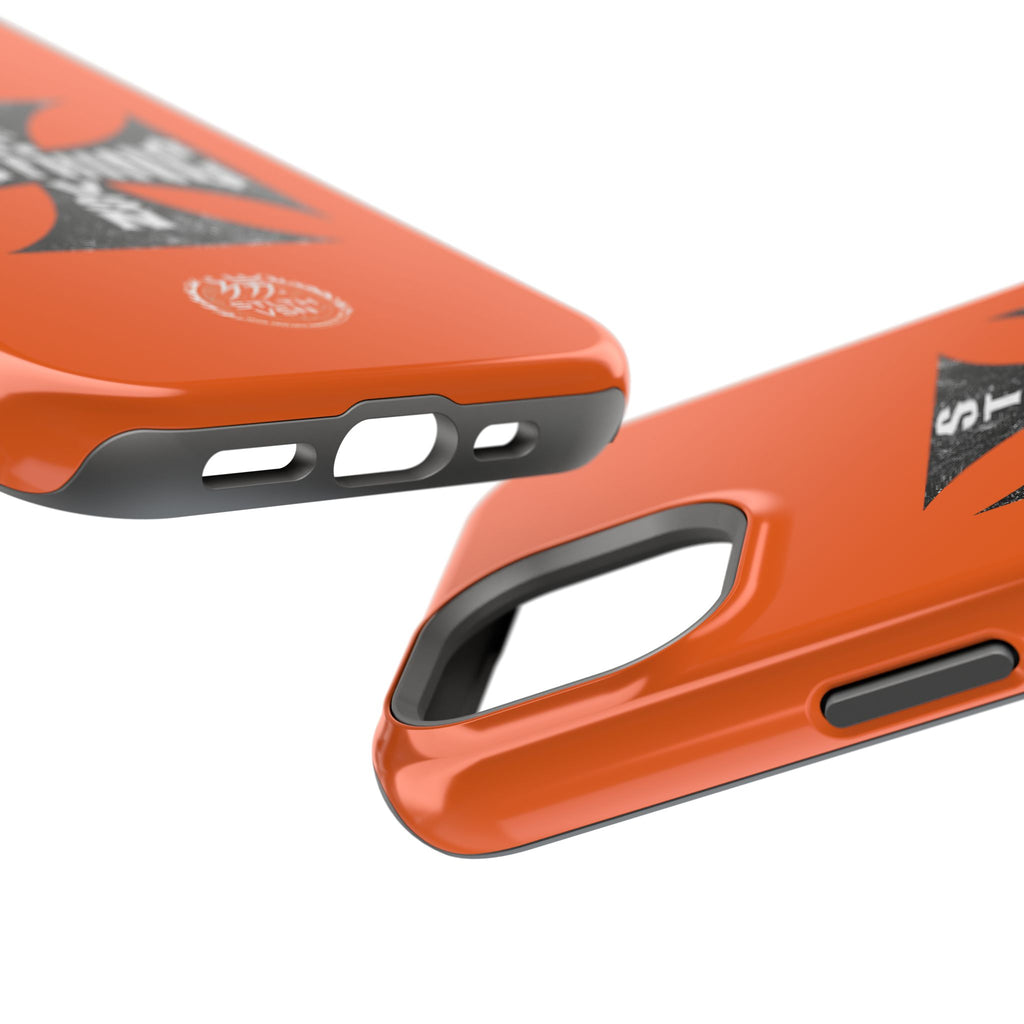 Phone Case — Orange Magnetic Impact-Resistant Case with Bold Cross Logo