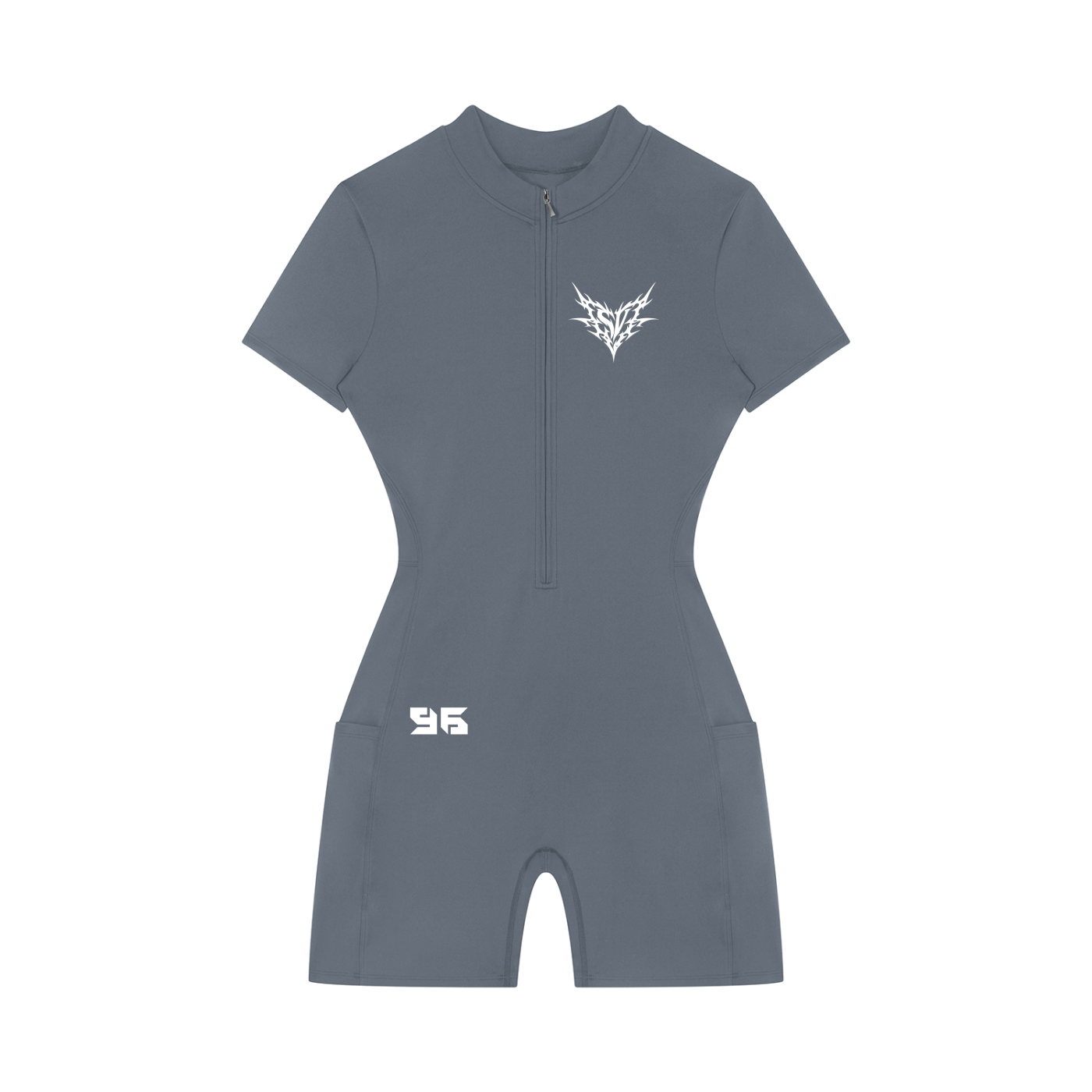 Women's Quarter-Zip Short Sleeve Romper
