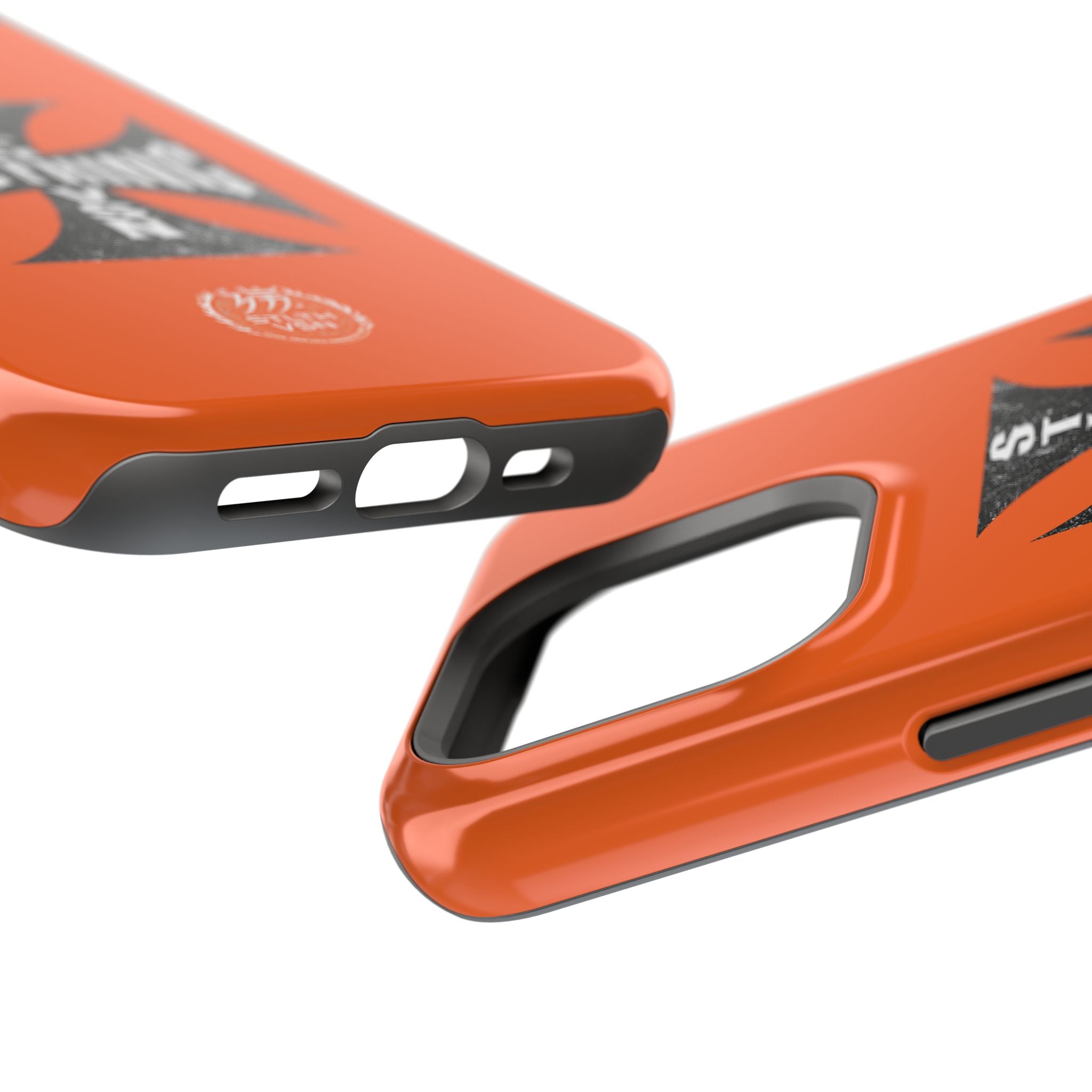Phone Case — Orange Magnetic Impact-Resistant Case with Bold Cross Logo