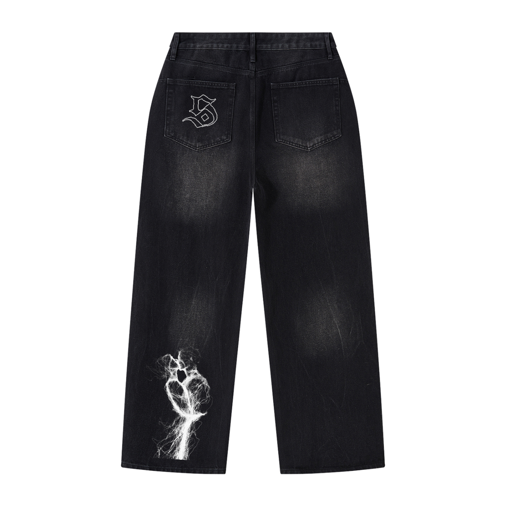 Men's Vintage Wash Wide Leg Jeans