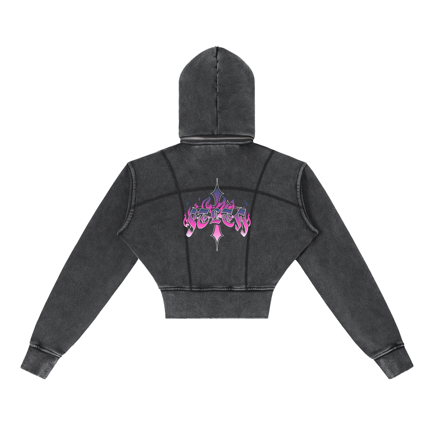 Vintage Washed Cropped Fleece Hoodie