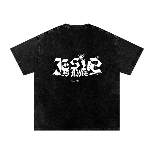 JESUS IS KING  Acid Wash Oversize 250 GSM