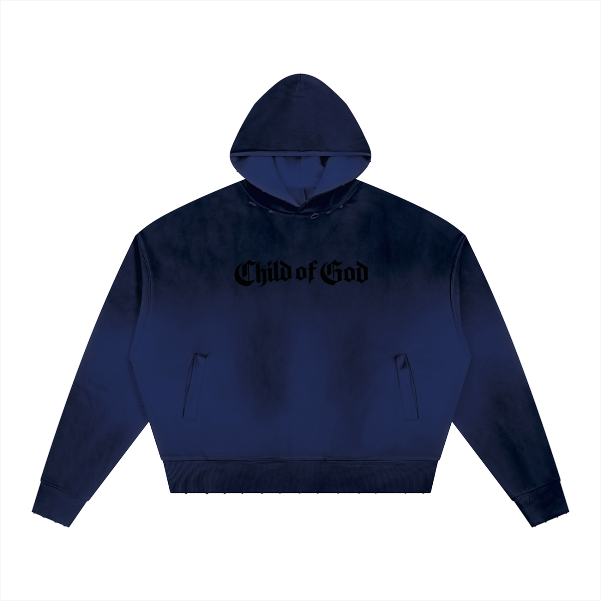 Unisex Sunfade Distressed Boxy Hoodie