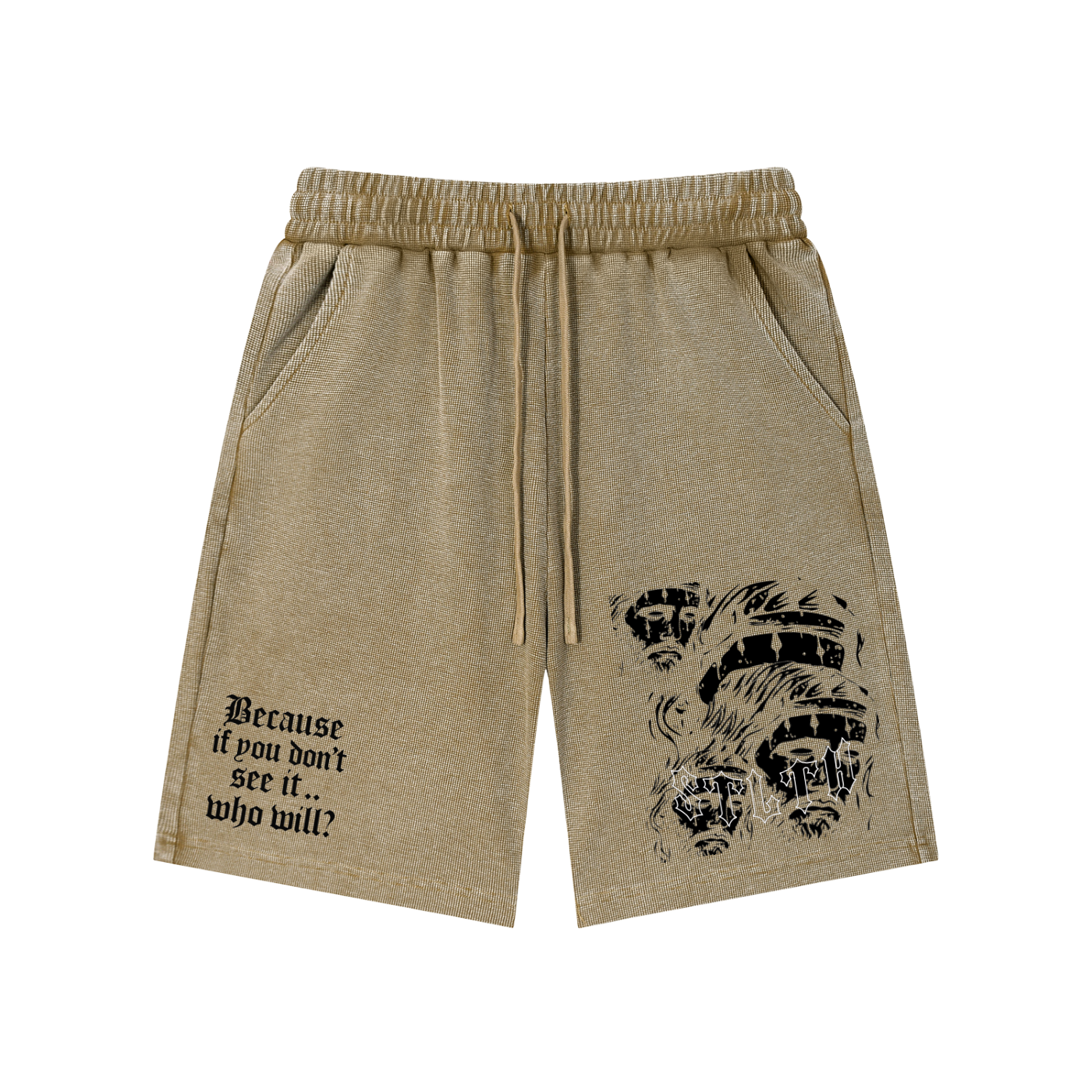 Mineral Wash Waffle Knit Shorts