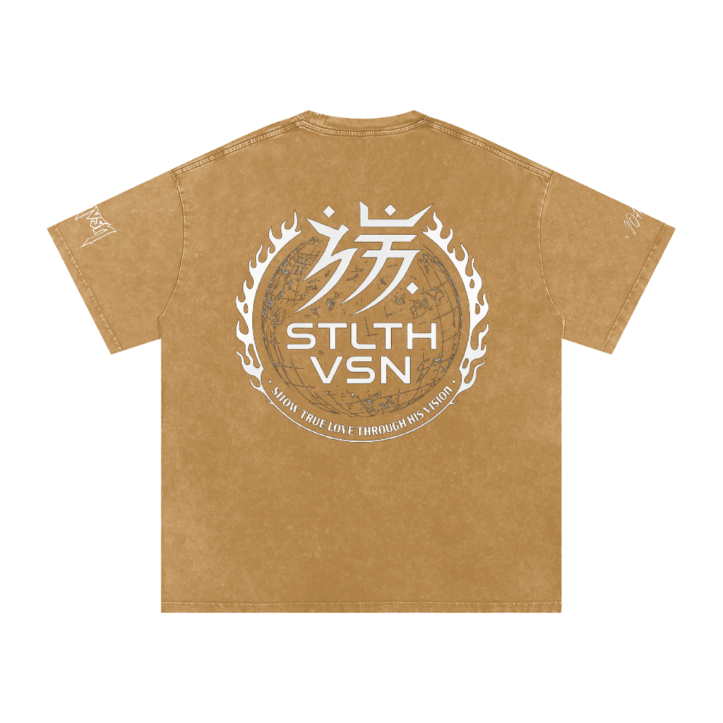 Snow Washed Oversized Cotton T-Shirt
