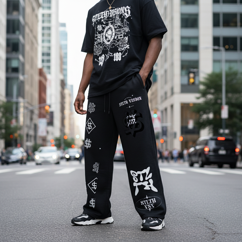 Fleece Drawstring Straight-Leg Sweatpants