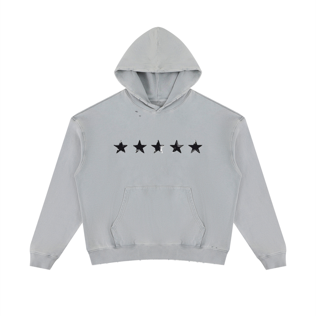 Unisex Mineral Wash Distressed Hoodie
