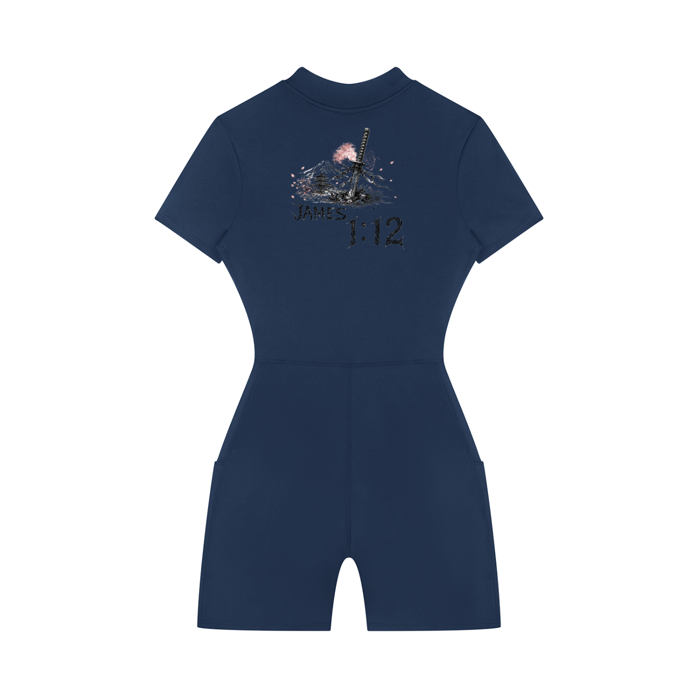 Women's Quarter-Zip Short Sleeve Romper