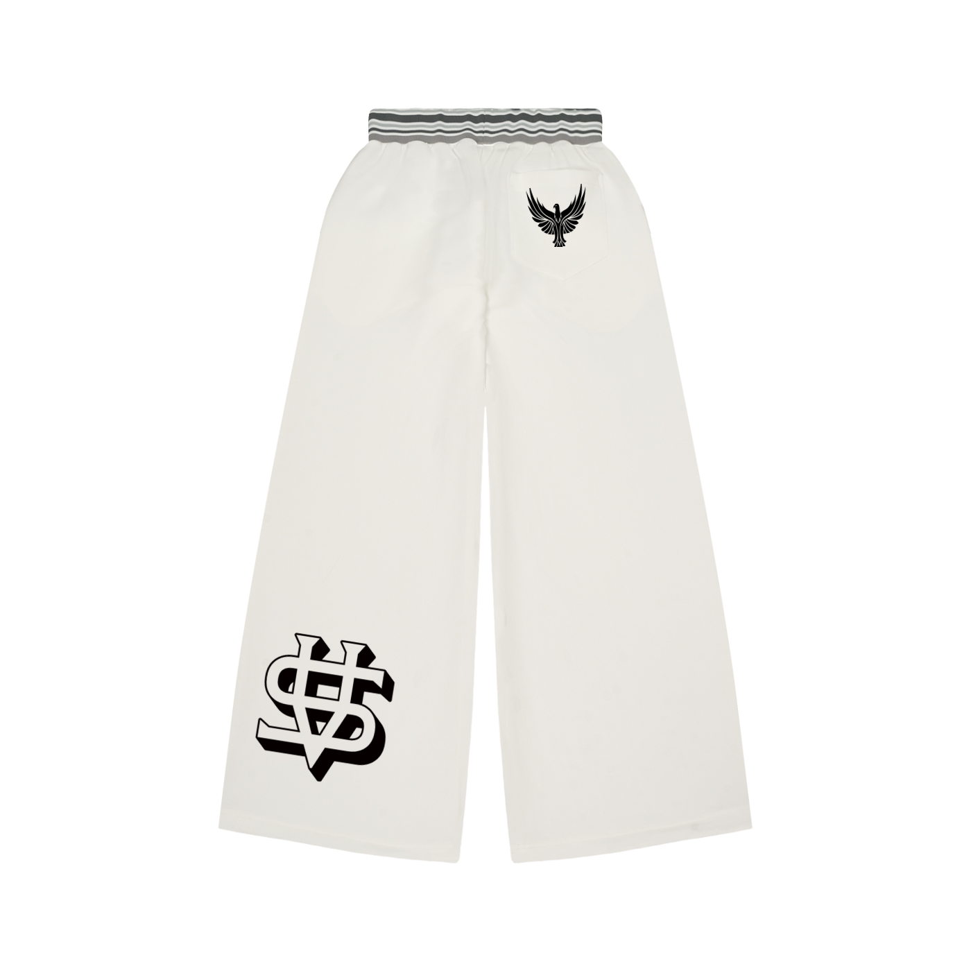 Striped Waist Wide Leg Pants