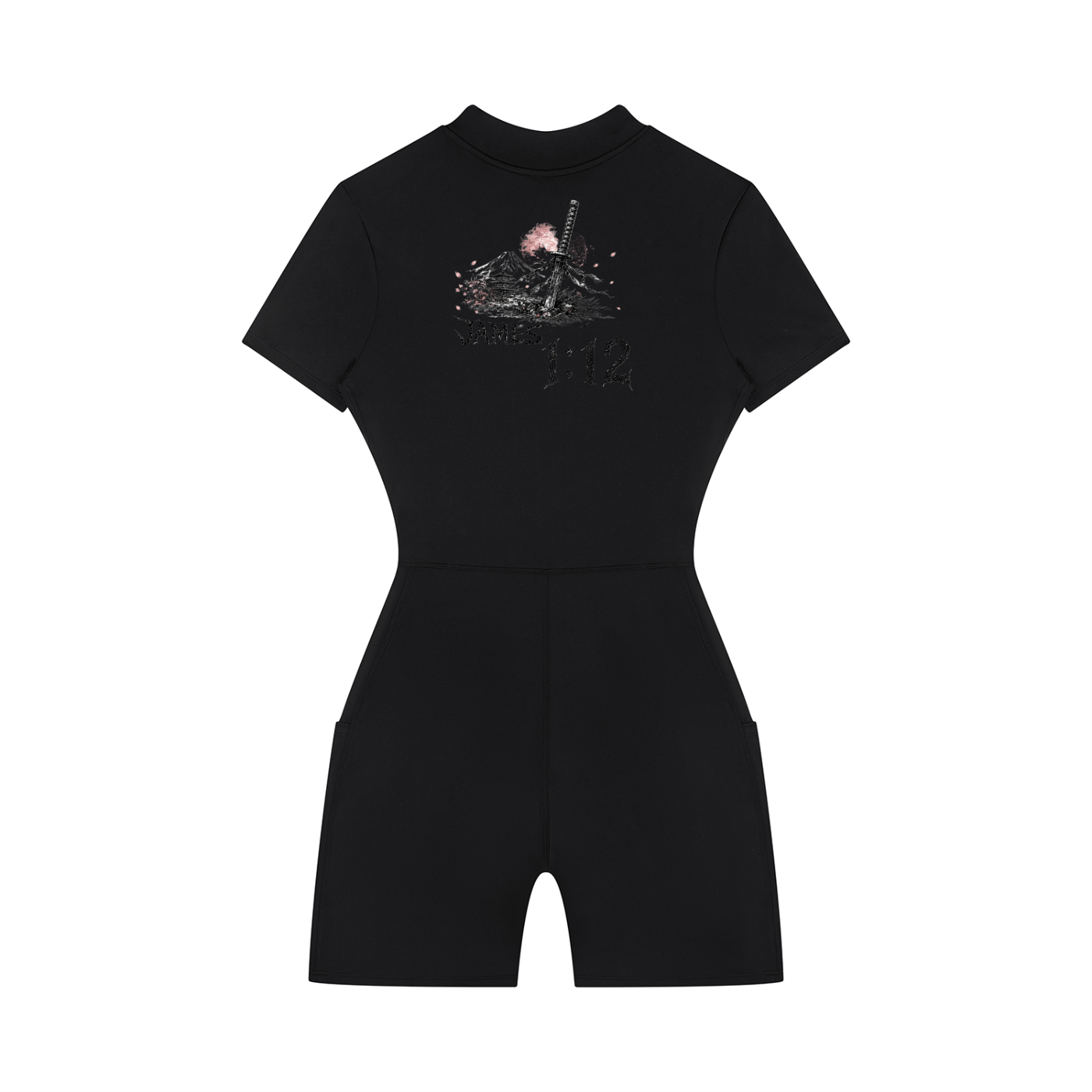 Women's Quarter-Zip Short Sleeve Romper