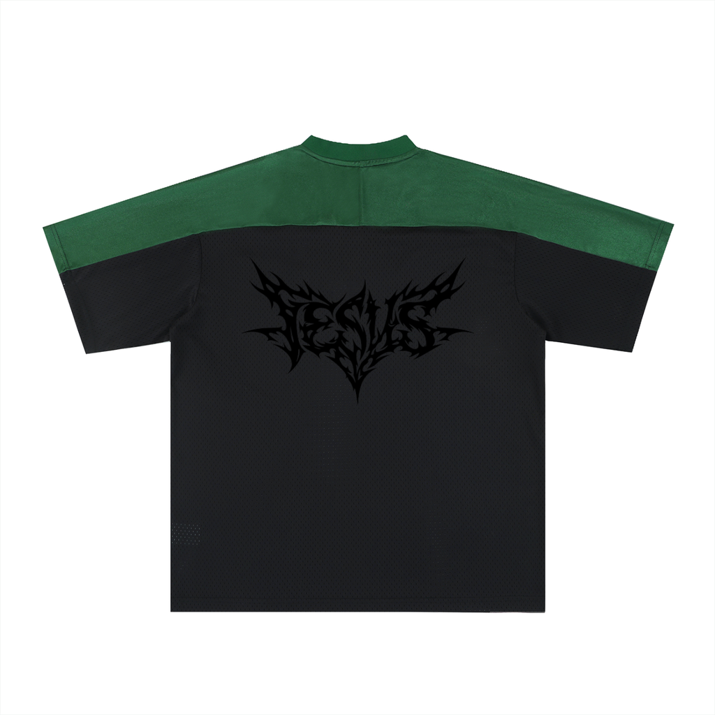 Blossom Oversized Mesh V-Neck Soccer Jersey