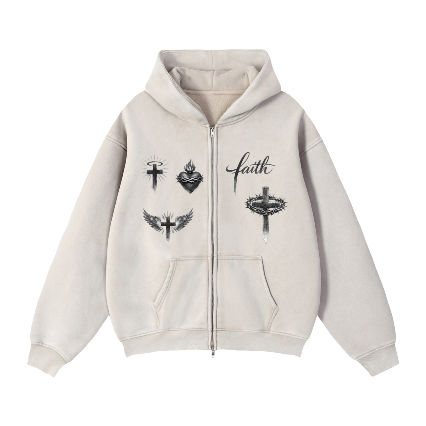 002 Know God Know Peace Zip-Through Boxy