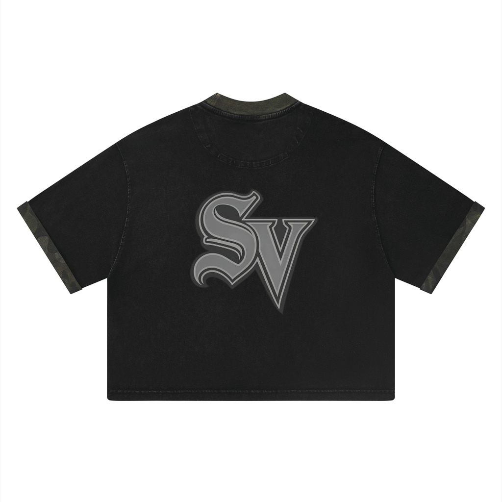 Unisex Mineral Washed Boxy Panel T-Shirt