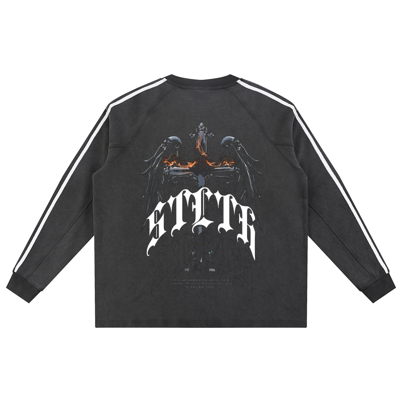 Snow Washed Contrast Tape Sweatshirt