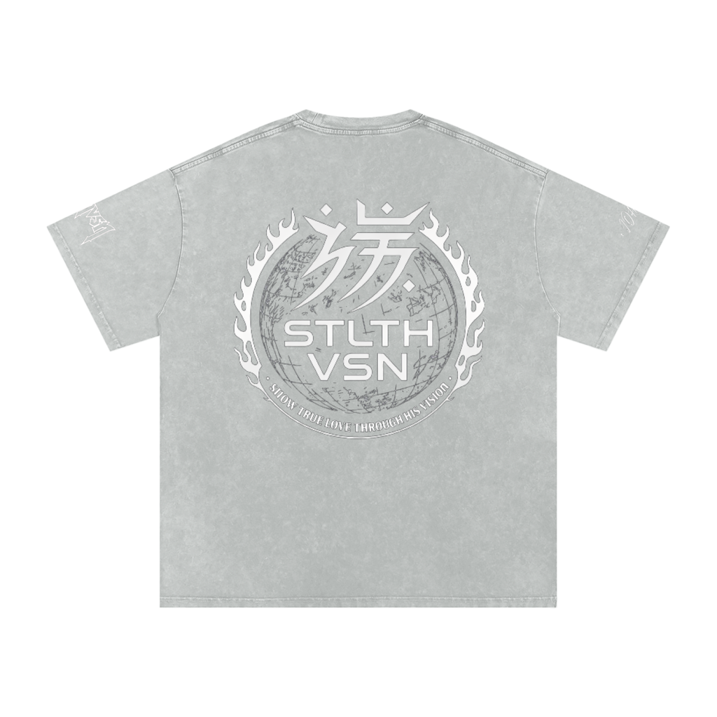 Snow Washed Oversized Cotton T-Shirt