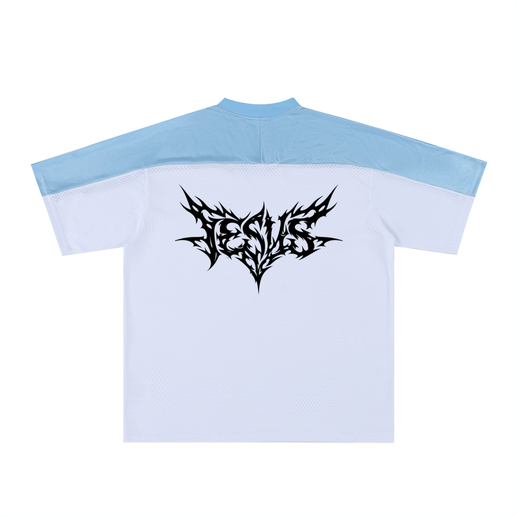 Blossom Oversized Mesh V-Neck Soccer Jersey