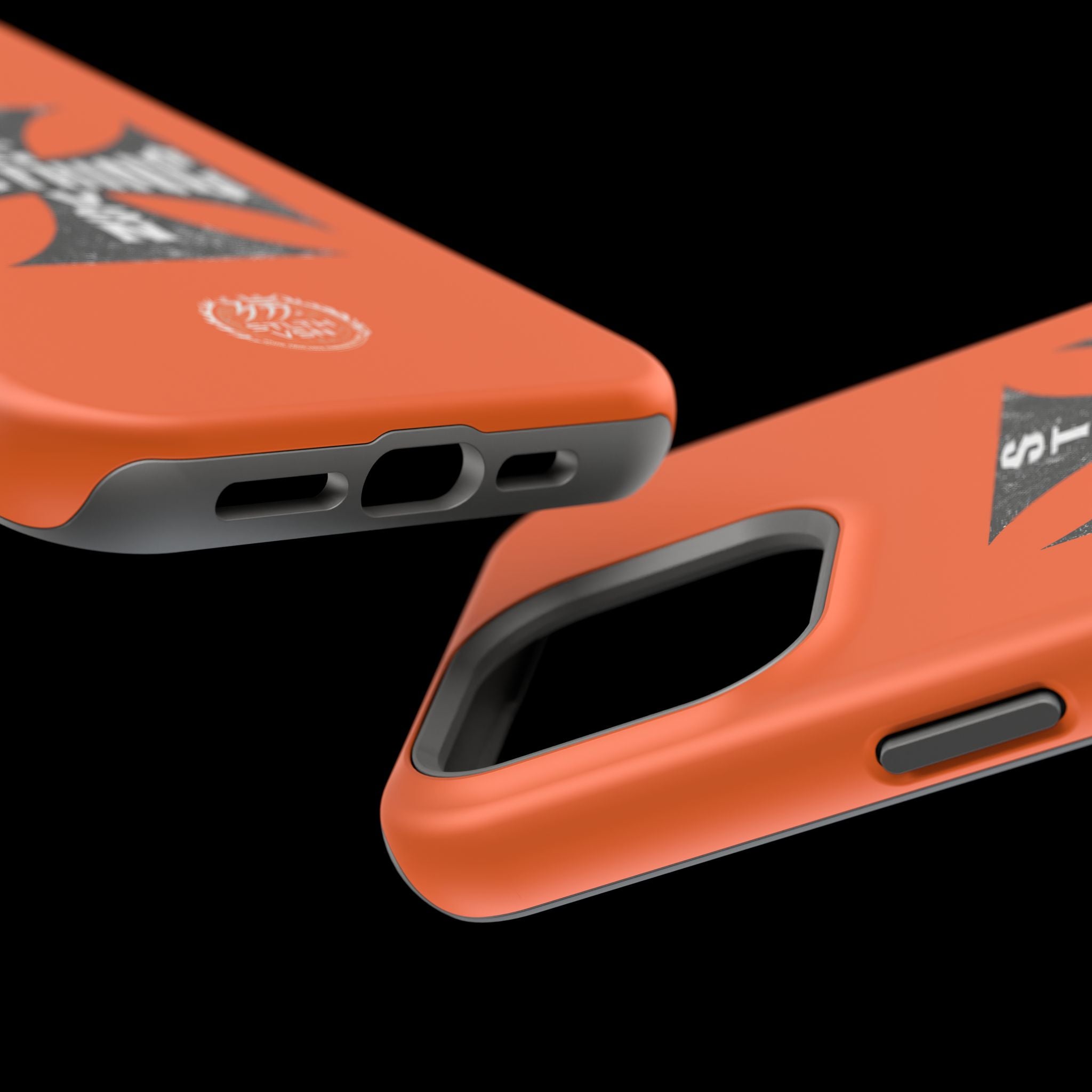 Phone Case — Orange Magnetic Impact-Resistant Case with Bold Cross Logo