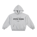 Contrast-Stitched Boxy Fleece Hoodie