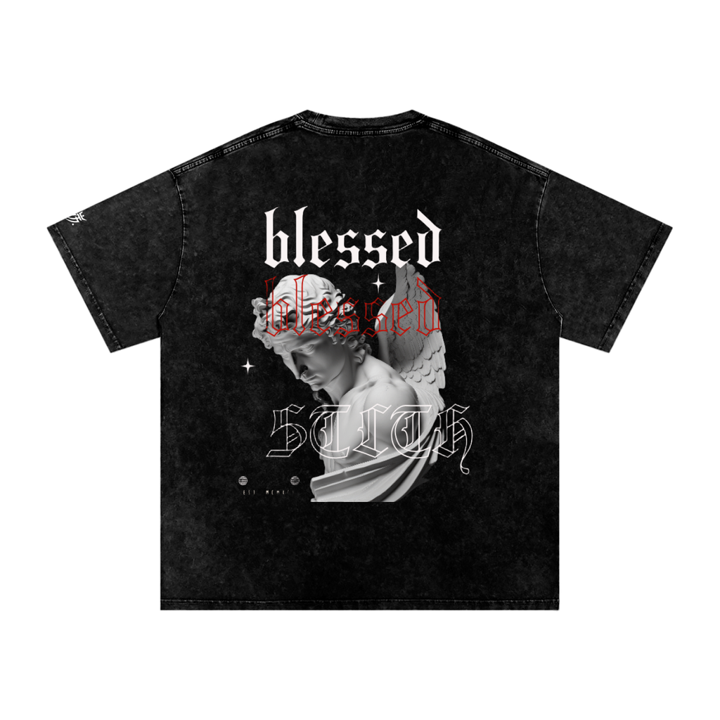Snow Washed Oversized Cotton T-Shirt