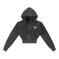 Vintage Washed Cropped Fleece Hoodie