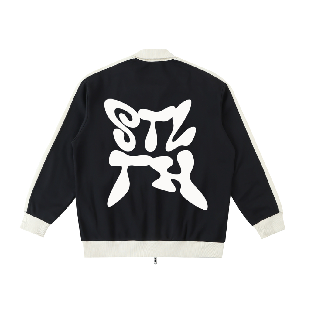 Contrast Trim Stand Collar Jacket