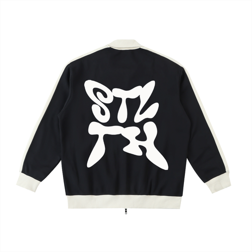 Contrast Trim Stand Collar Jacket