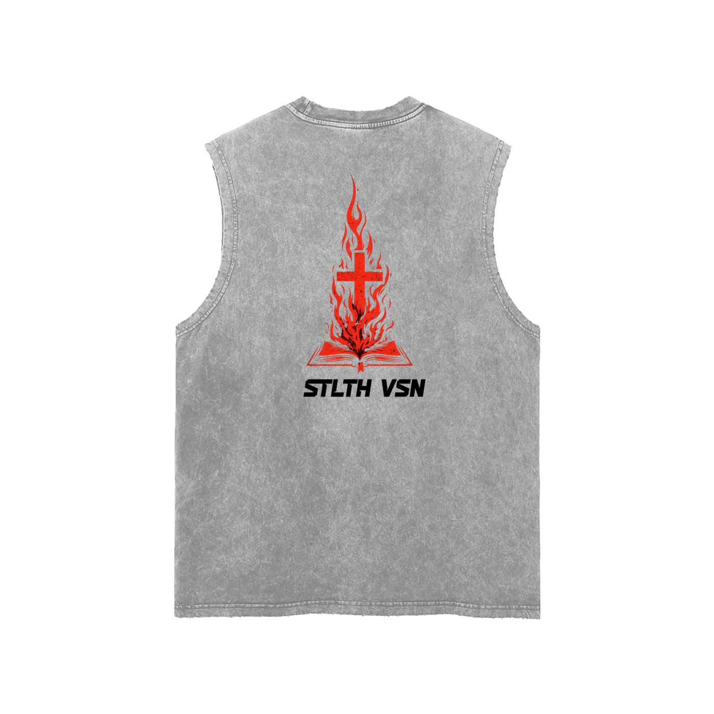 Snow Washed Frayed Hem Tank Top