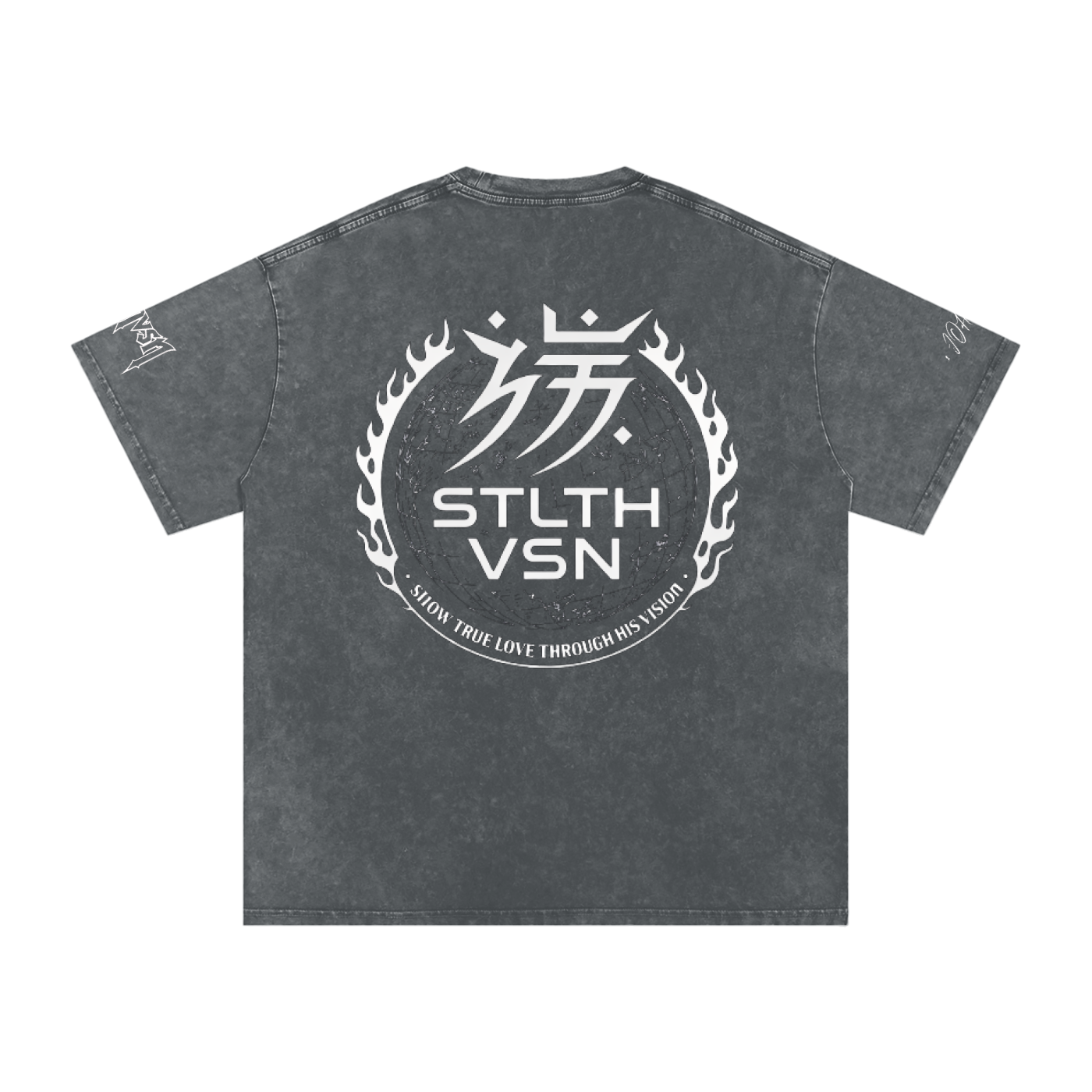 Snow Washed Oversized Cotton T-Shirt
