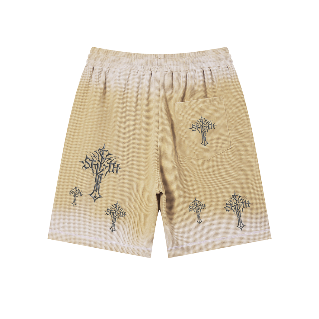 Cross Waffle Hem Shorts Set