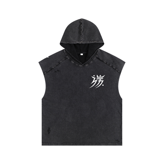 Snow Washed Boxy Hooded Tank Top