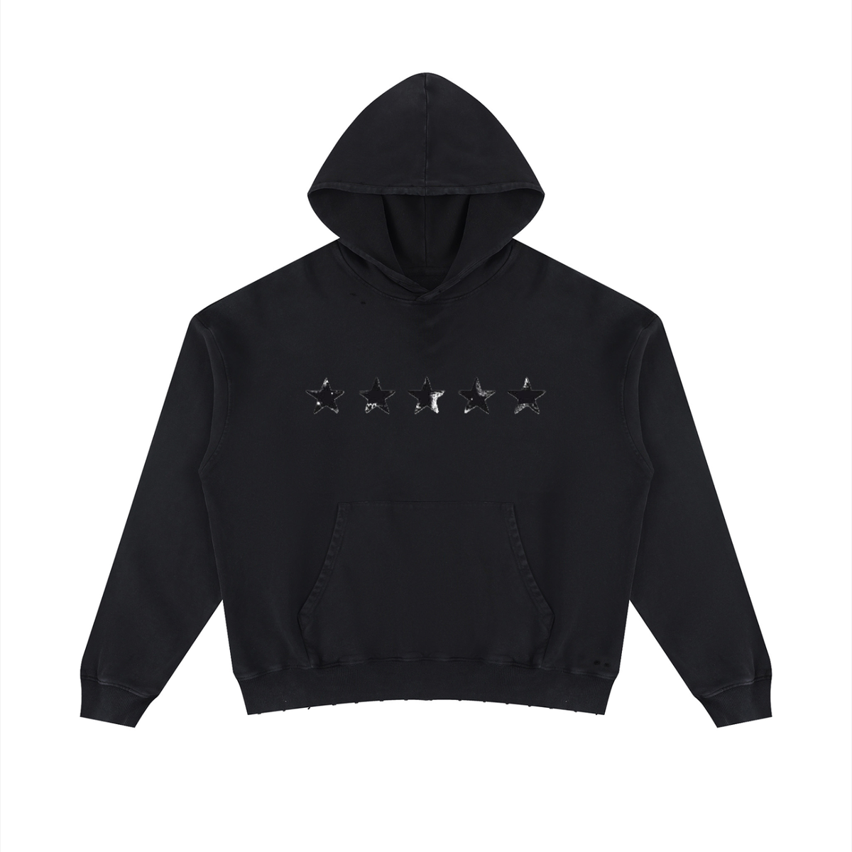 Unisex Mineral Wash Distressed Hoodie
