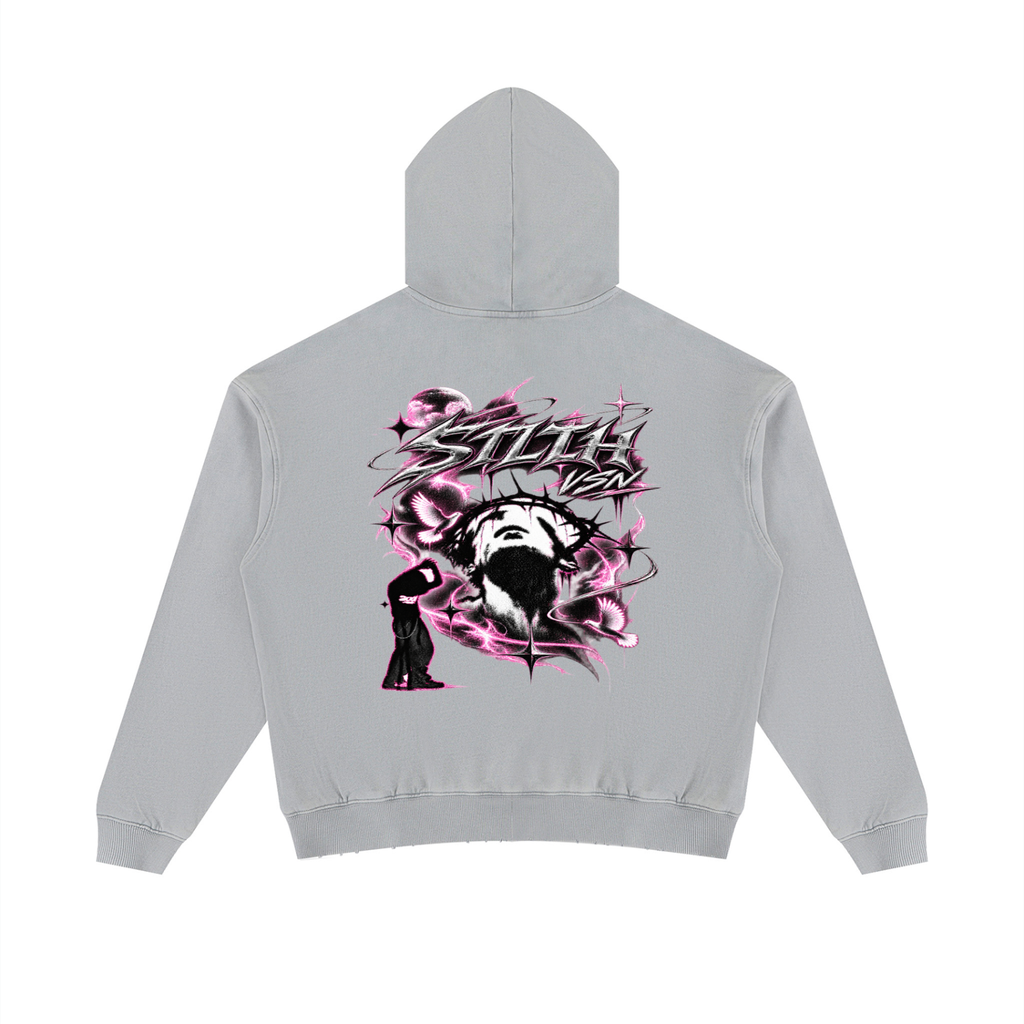 Unisex Mineral Wash Distressed Hoodie