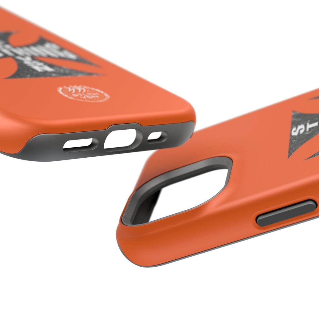 Phone Case — Orange Magnetic Impact-Resistant Case with Bold Cross Logo