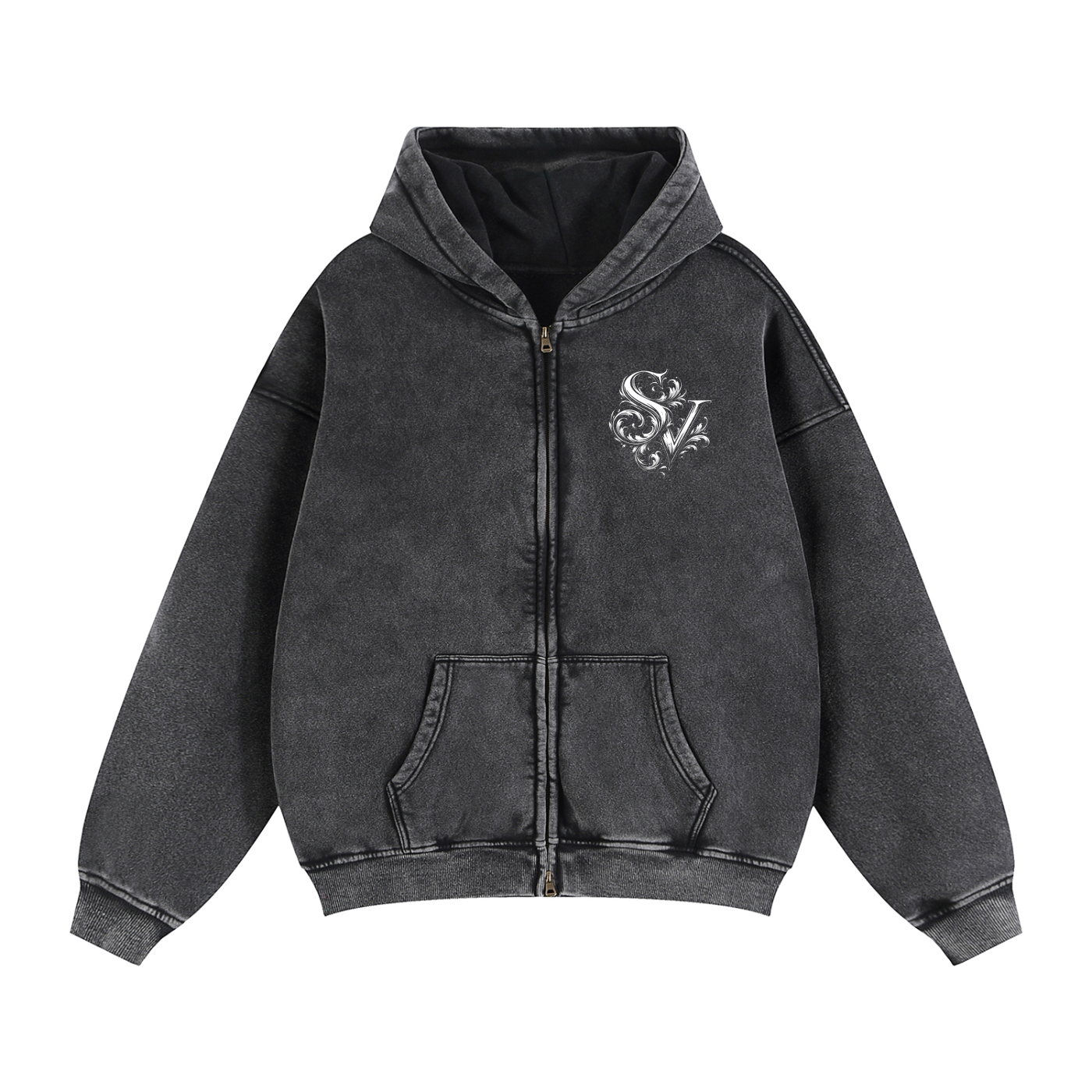 Zip-Through Boxy Fleece Hoodie